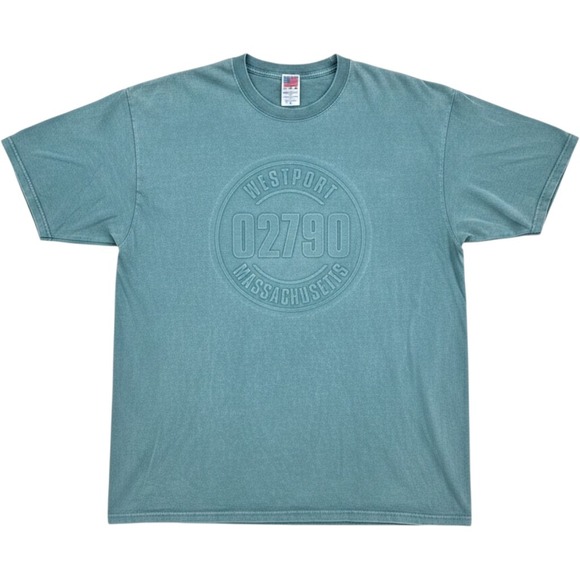 Tyca Other - Tyca Westport Massachusetts 02790 Embossed Graphic T-Shirt Mens XL Teal USA Made